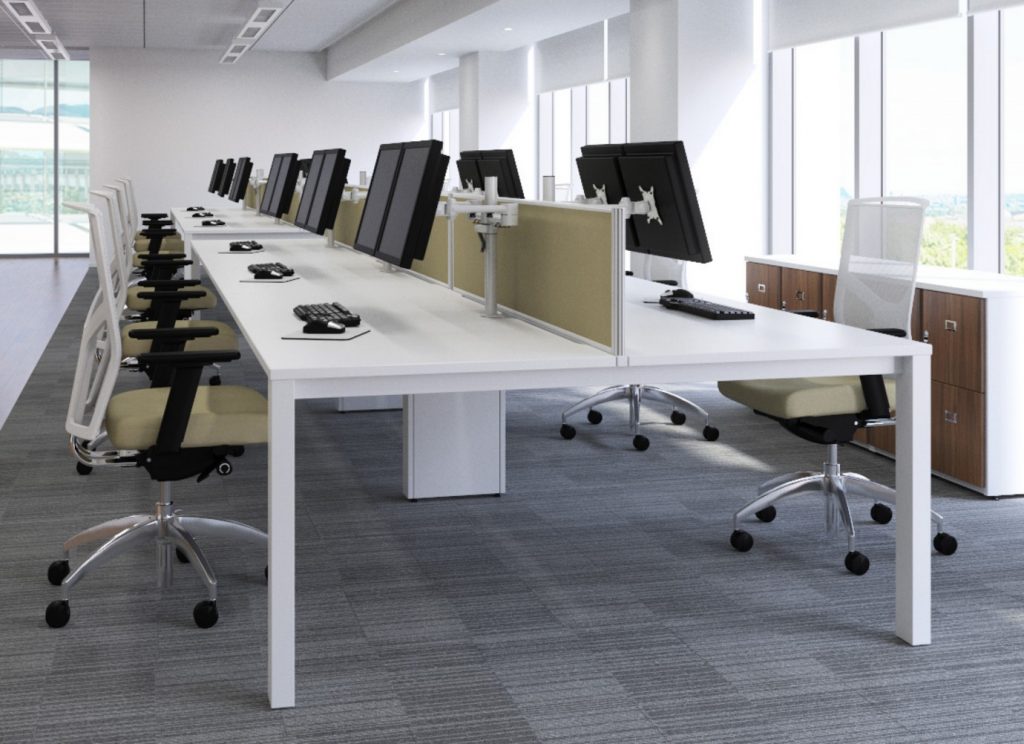 Bench Desks with partition