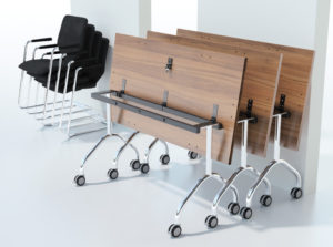 Space saving desk example - Fliptop meeting tables