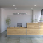 Reception counter with fitted Screenguards