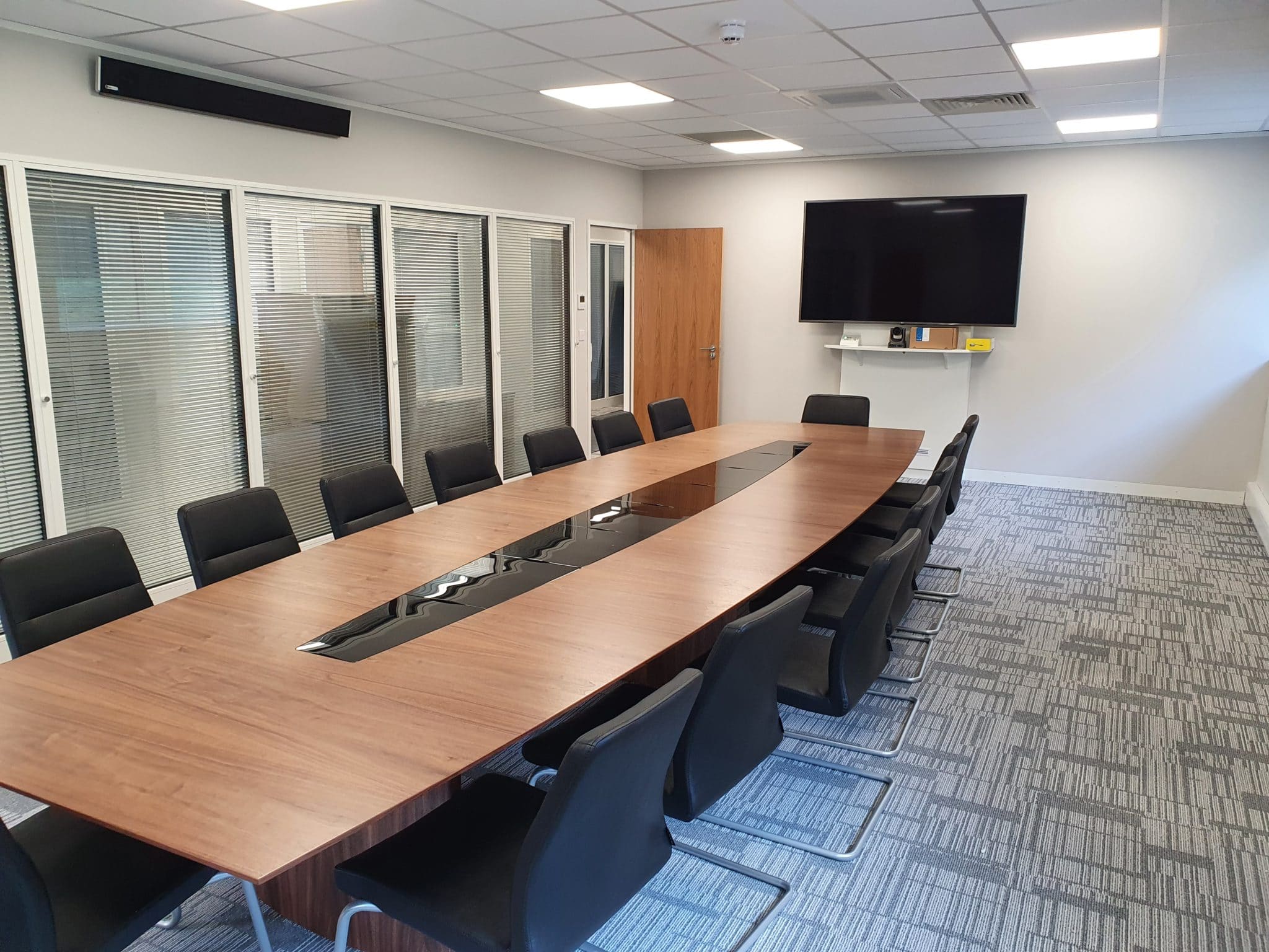 boardroom meeting and black chairs