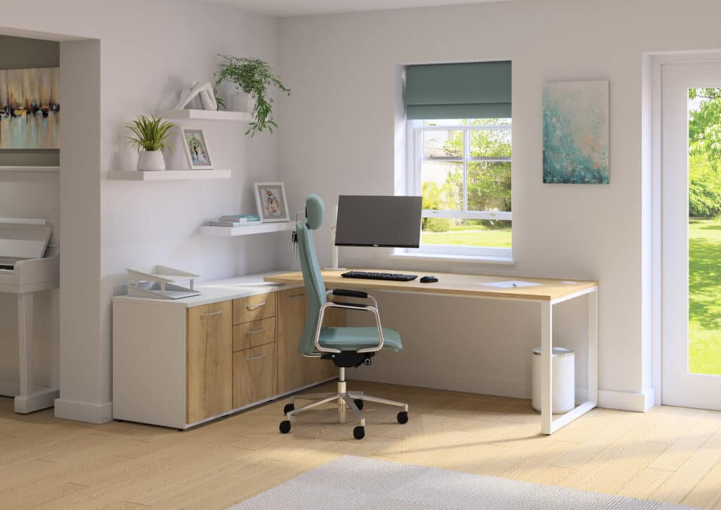 home office fitted with pure office solutions space saving office furniture
